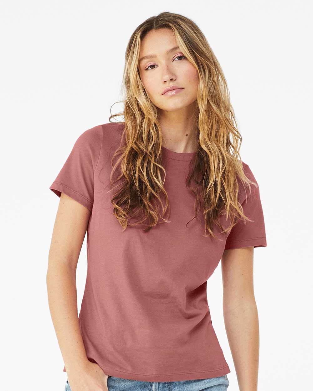 SOLID RELAXED FIT TEE - WOMEN